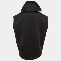 Pre Owned Max Mara Black Jersey Solista Hooded Vest M