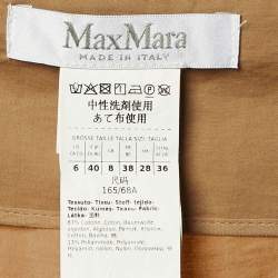 Pre Owned Max Mara Khaki Cotton Paper Bag Waist Trousers M
