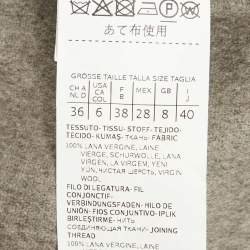 Pre Owned Max Mara Grey Wool Open Front Belted Coat M