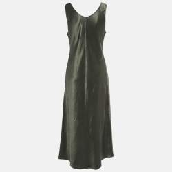 مملوكة مسبقًا Max Mara Leisure Olive Green Stain Maxi Dress XL 