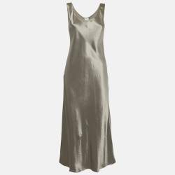 مملوكة مسبقًا Max Mara Leisure Champagne Satin Maxi Dress M