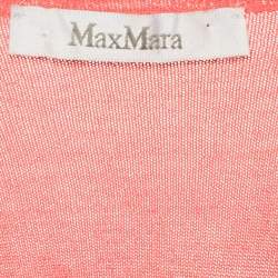 Pre Owned Max Mara Coral Pink Knit Quarter Sleeve Jumper M 