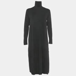 مملوكة مسبقًا Max Mara Black Jersey Turtle Neck Midi Dress M
