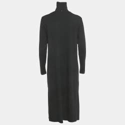 مملوكة مسبقًا Max Mara Black Jersey Turtle Neck Midi Dress M