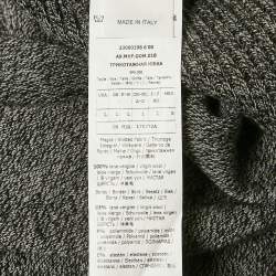 Pre Owned Max Mara Leisure Grey Wool Knit Midi Skirt L