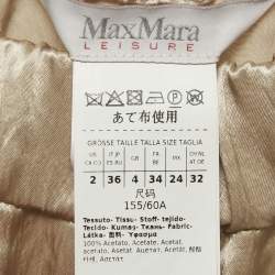 مملوكة مسبقًا بنطلون ماكس مارا عريض ساق ستان شمبانيا مقاس صغير