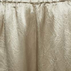 مملوكة مسبقًا بنطلون ماكس مارا عريض ساق ستان شمبانيا مقاس صغير