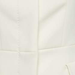 Pre Owned جاكيت ماكس مارا فانيللا كريب بأكمام منتفخة مقاس صغير (سمول)