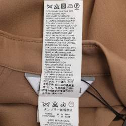 مملوكة مسبقًا Max Mara Beige Silk Button Front Top S