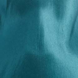 Pre Owned Max Mara Leisure Teal Blue Satin Sleeveless Midi Dress S