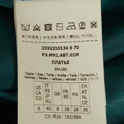 Pre Owned Max Mara Leisure Teal Blue Satin Sleeveless Midi Dress S