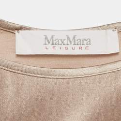 Pre Owned فستان ماكس مارا ليجر ساتان شمبانيا ماكسي مقاس وسط (ميديوم)