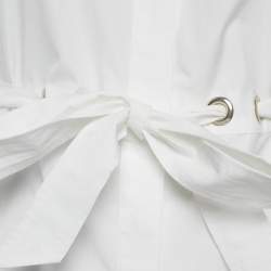 Pre Owned قميص ماكس مارا قطن أبيض بأكمام طويلة مع حزام مقاس صغير