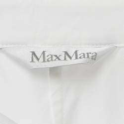 Pre Owned قميص ماكس مارا قطن أبيض بأكمام طويلة مع حزام مقاس صغير