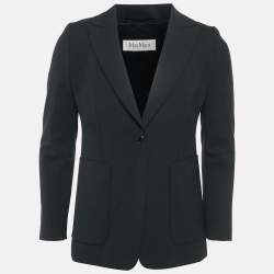مملوكة مسبقًا Max Mara Navy Blue Wool Tailored Blazer M