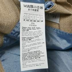 Pre Owned بدلة ماكس مارا مزدوجة الصدر مقلمة صوف بيج مقاس وسط 32 بوصة