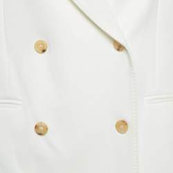 مملوكة مسبقًا Max Mara White Crepe Double Breasted Blazer S