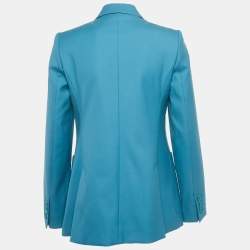 Pre Owned Max Mara Blue Wool Double Breasted Blazer M