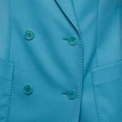 Pre Owned Max Mara Blue Wool Double Breasted Blazer M