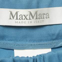 مملوكة مسبقًا Max Mara Blue Wool Elastic Waist Trousers M