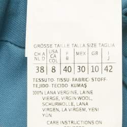 مملوكة مسبقًا Max Mara Blue Wool Elastic Waist Trousers M