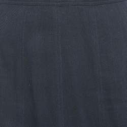 Pre Owned Max Mara Blue Denim & Silk Nicia Pleated Maxi Skirt S
