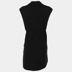 Pre Owned Max Mara Black Wool Blend Belted Coat S