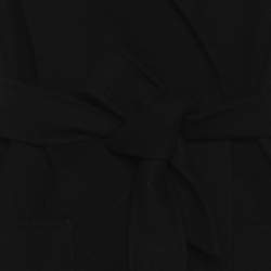 Pre Owned Max Mara Black Wool Blend Belted Coat S