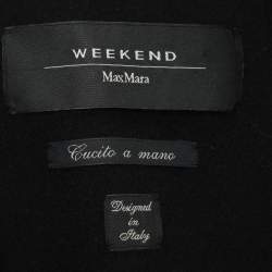 Pre Owned Max Mara Black Wool Blend Belted Coat S