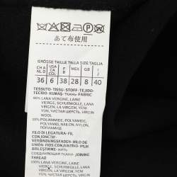 Pre Owned Max Mara Black Wool Blend Belted Coat S