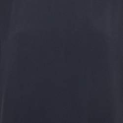 Pre Owned Max Mara Navy Blue Crepe Asymmetric Maxi Dress M