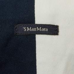 مملوكة مسبقًا فستان ماكس مارا فستان ماكسي قطن كحلي/أبيض بلا أكمام كبير