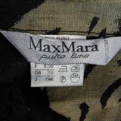 Pre Owned Max Mara Black Floral Print Linen Light Jacket S 