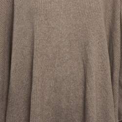 Pre Owned Max Mara Beige Cashmere Rib Knit Poncho One Size 