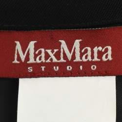 Pre Owned فستان ميدي ماكس مارا خليط صوف أسود مع حزام مقاس كبير - لارج