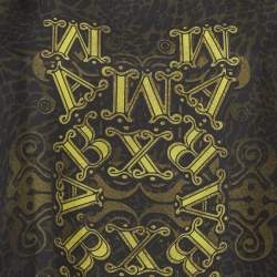 مملوكة مسبقًا توب ماكس مارا بطبعة فهد من الحرير أسود/أخضر مقاس كبير