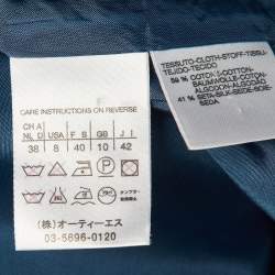 مملوكة مسبقًا Max Mara Teal Blue Satin Button Front Blazer M