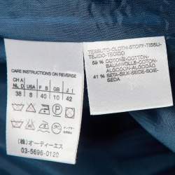 مملوكة مسبقًا Max Mara Teal Blue Satin Button Front Blazer M