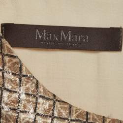 Pre Owned Max mara Brown Lurex Jacquard Sleeveless Top L