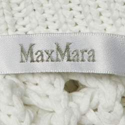 Pre Owned Max Mara White Crochet Knit Tank Top S