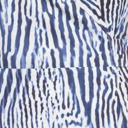 Pre Owned فستان ماكـس مارا ميدي قطن مطبوع أزرق/أبيض مقاس متوسط - ميديوم