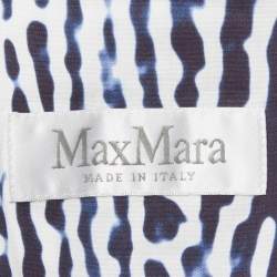 Pre Owned فستان ماكـس مارا ميدي قطن مطبوع أزرق/أبيض مقاس متوسط - ميديوم