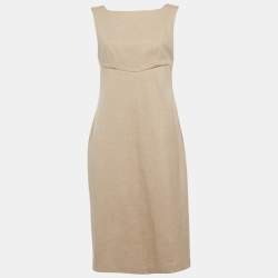مملوكة مسبقًا Max Mara Beige Felt A-Line Midi Dress M