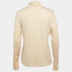 Pre Owned Max Mara Beige Jersey Turtleneck Top XL