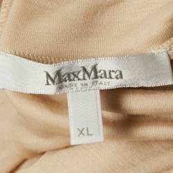 Pre Owned Max Mara Beige Jersey Turtleneck Top XL