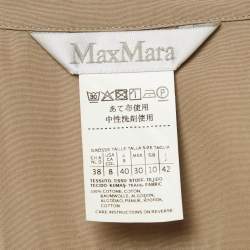 مملوكة مسبقًا Max Mara Brown Cotton Belted Coat M