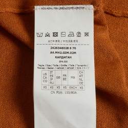 Pre Owned Max Mara Leisure Burnt Orange Silk Blend V-Neck Cardigan XS