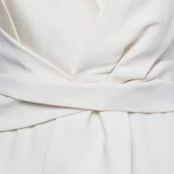 Pre Owned Max Mara Cream Jersey Sleeveless Draped Everest Jumpsuit S