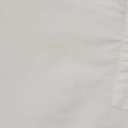 Pre Owned Max Mara White Poplin Tassel Trim V-Neck Tunic Dress M
