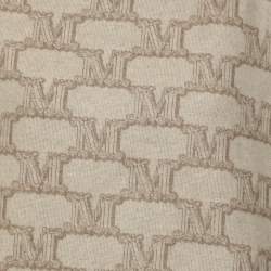 Pre Owned Max Mara Beige Logo Printed Cashmere and Wool Blend Cape XS